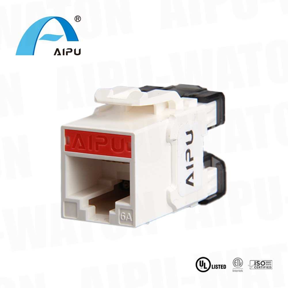 High Quality Cat. 6e RJ45 Shielded Keystone Jacks 180 Degree Punch